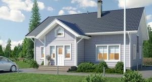 Pristojni zasnova hiše s savno v finski slog + listo v drugem nadstropju
